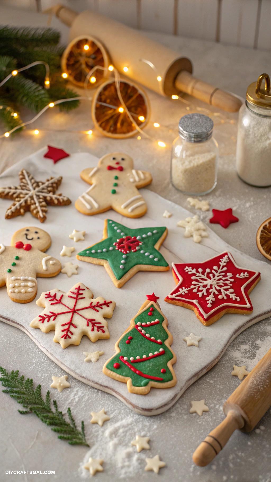 salt dough christmas ornaments Holiday themed cookie cutter shapes