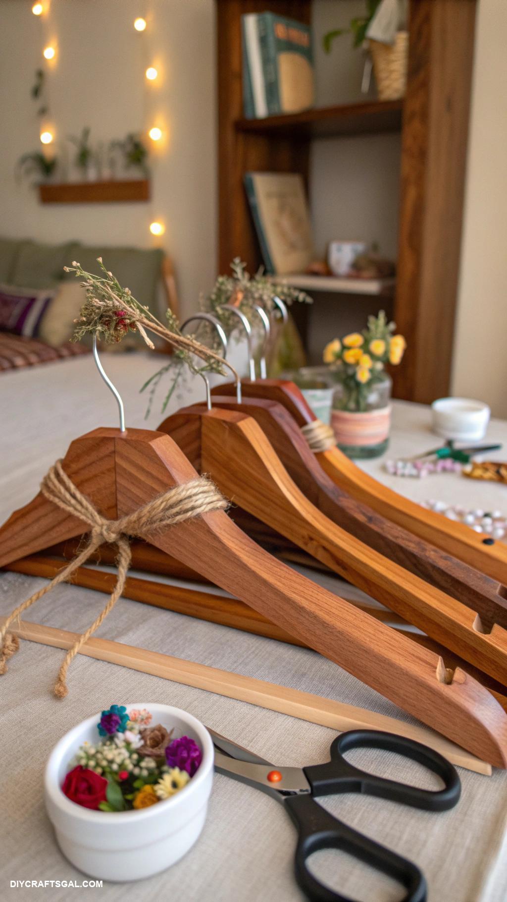 winter crafts for adults DIY aromatic cedar hangers for closets