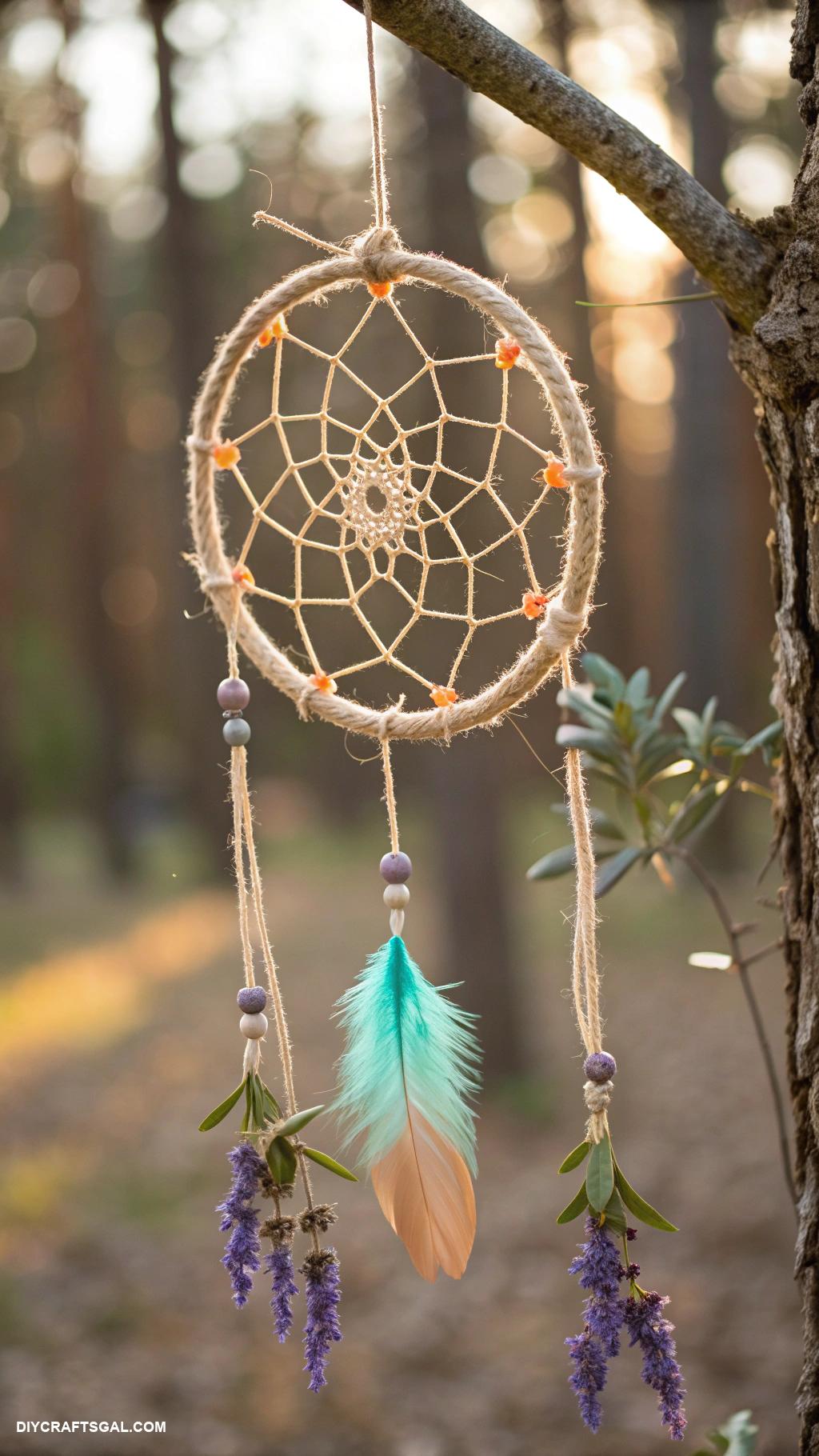 aesthetic art ideas DIY dreamcatchers using natural materials