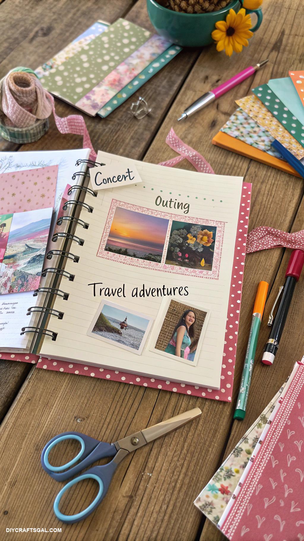 aesthetic diary ideas Scrapbook style with ticket stubs and mementos