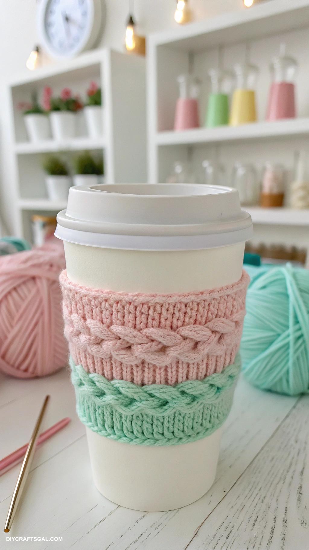 beginner knitting ideas Create a reusable coffee cup cozy