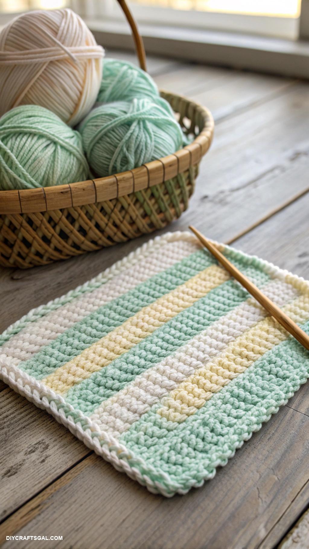 beginner knitting ideas Create simple dishcloths with cotton yarn