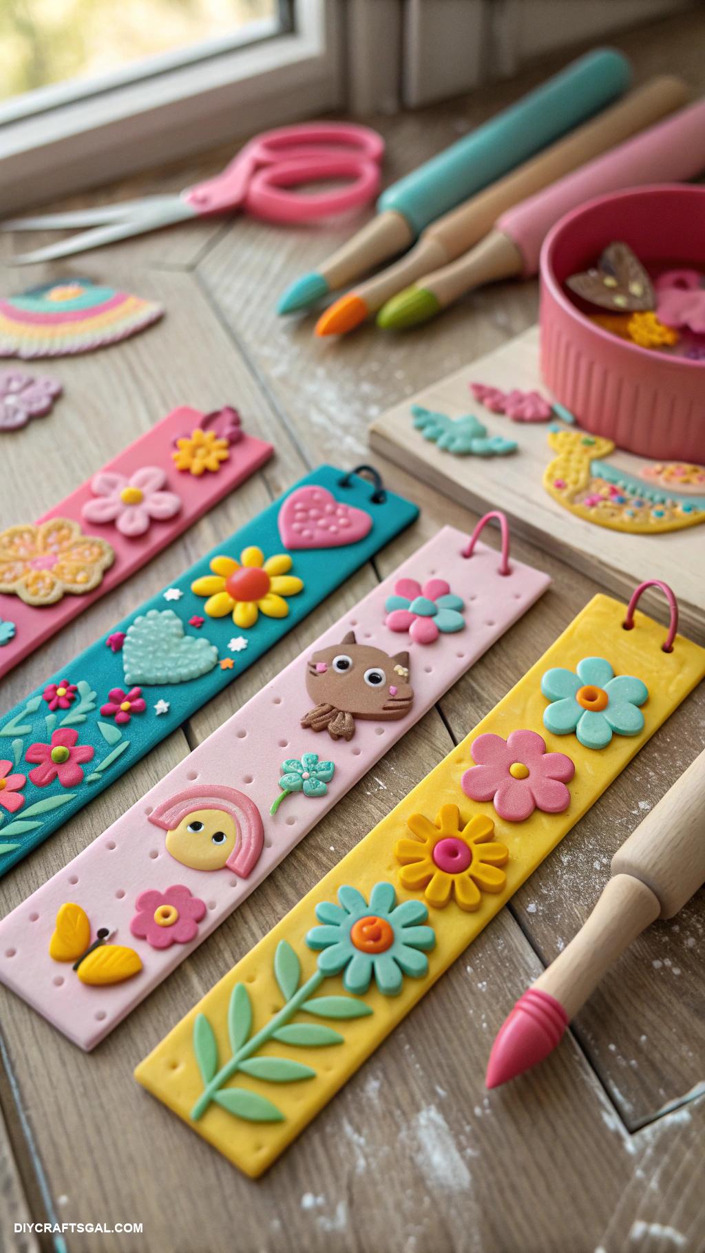 clay crafts Clay bookmarks with quirky shapes