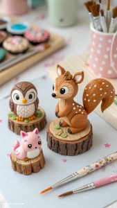 clay crafts Miniature clay animal figurines