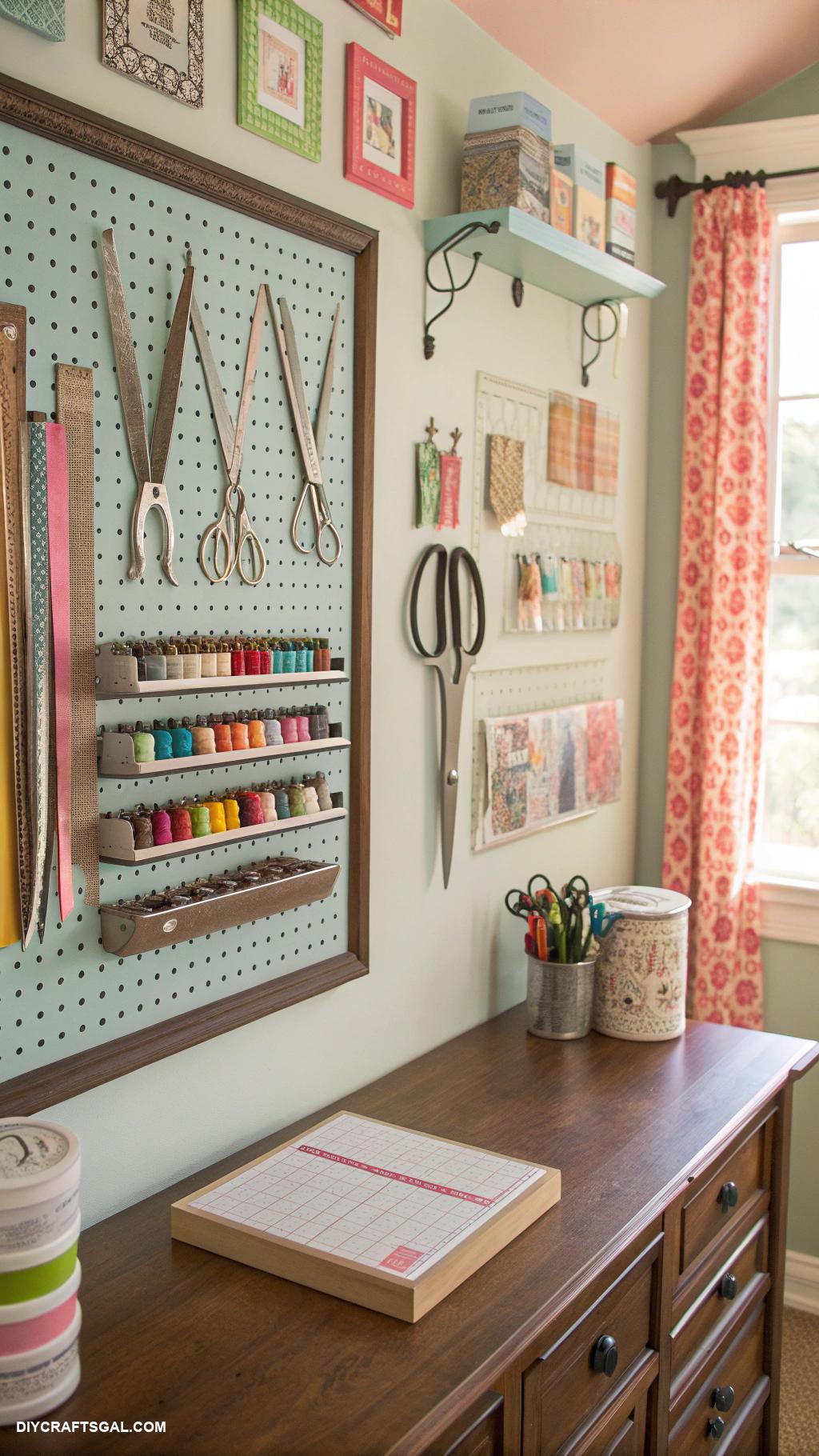 craft room organization Magnetic strips for holding metal tools