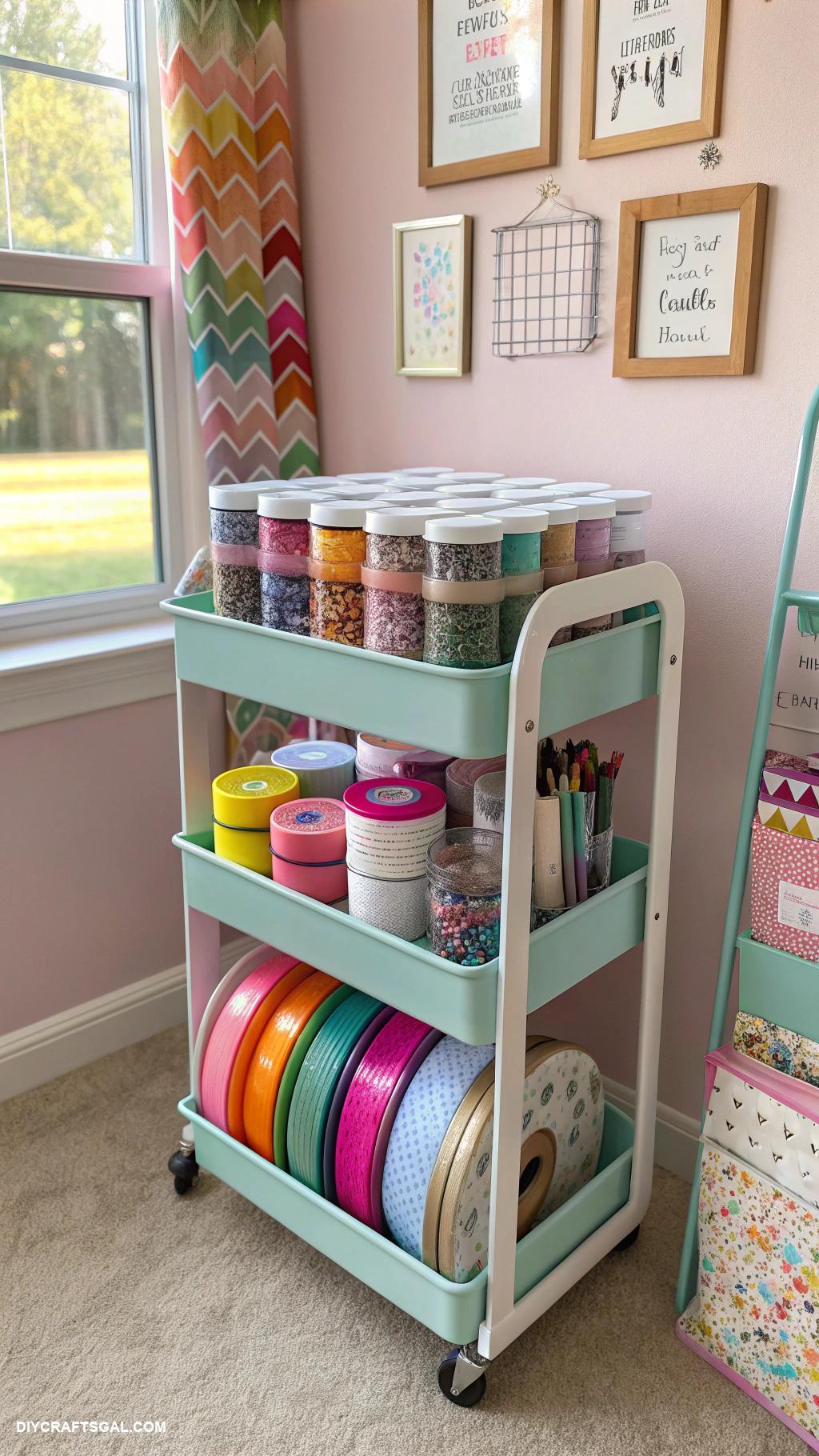 craft room organization Rolling carts for mobile craft station
