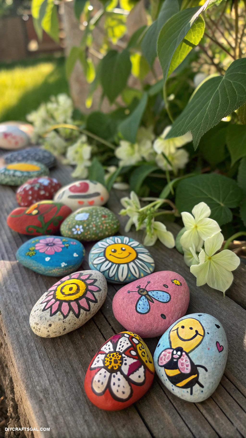 diy birthday gifts Decorative painted rock garden markers