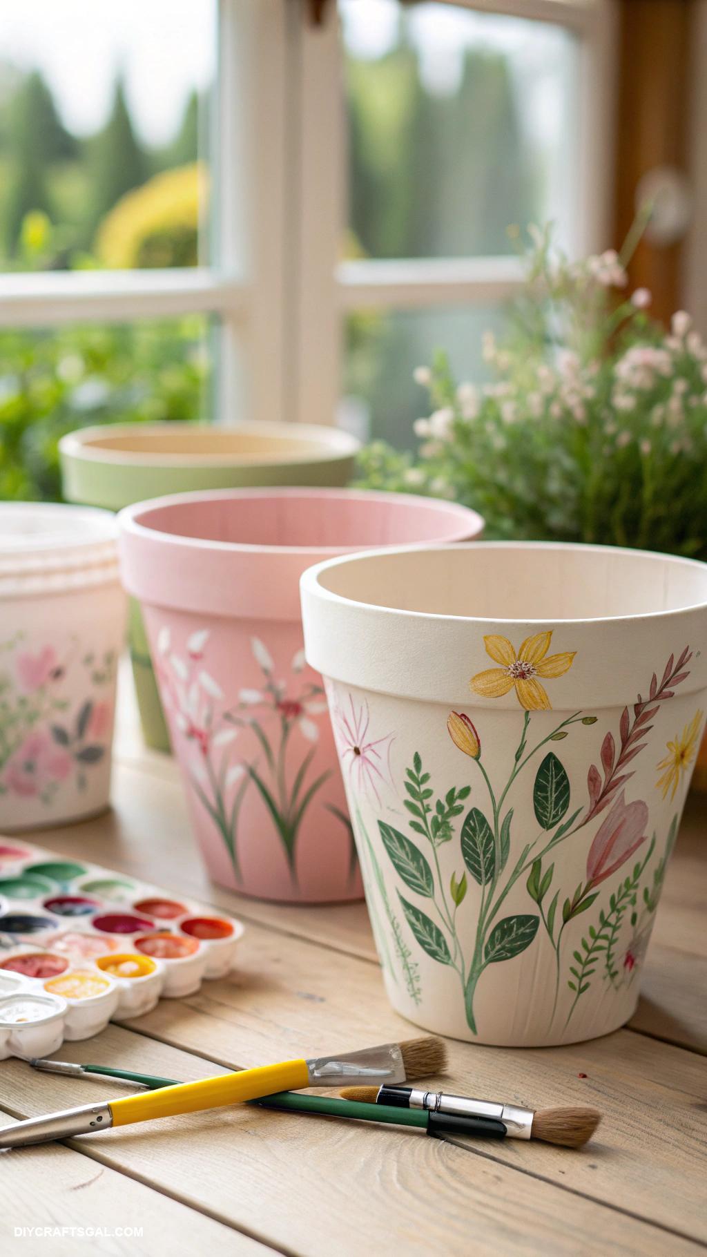 diy birthday gifts Hand painted plant pots for indoor greenery
