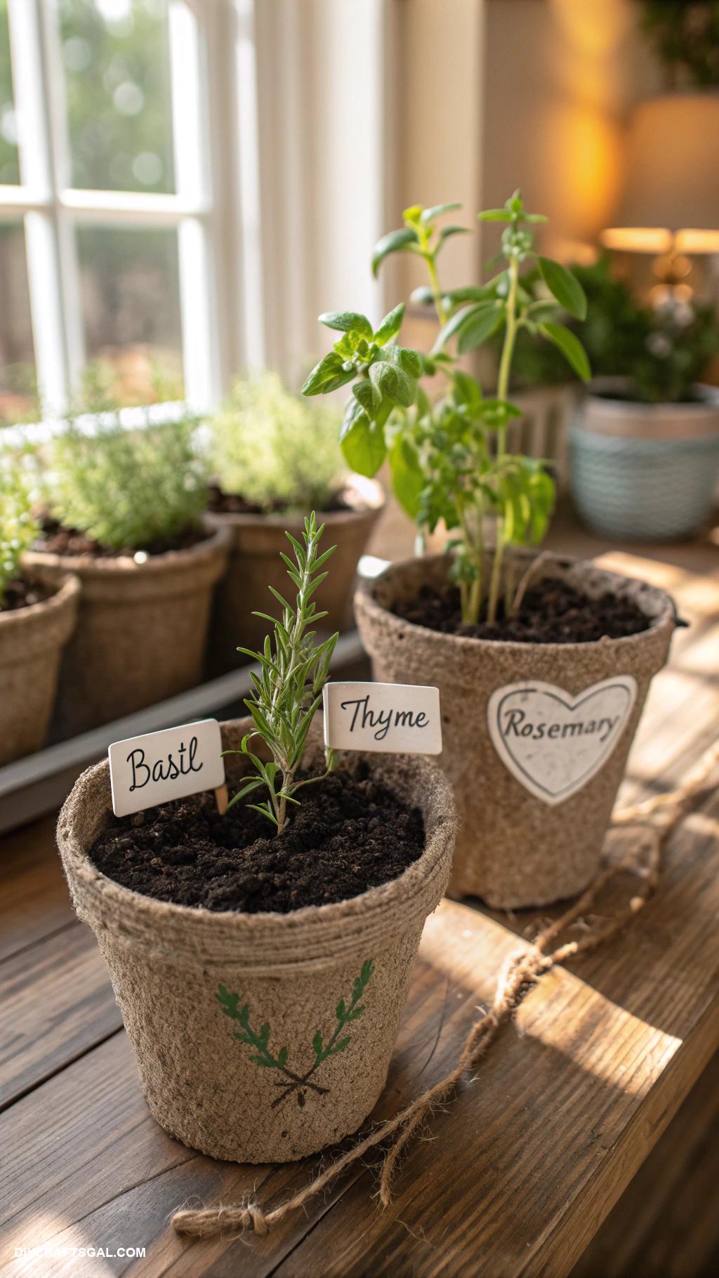 diy fathers day gift ideas DIY herb garden kit with personalized labels