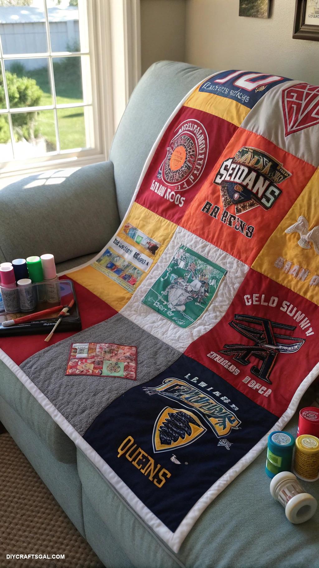 diy graduation gifts Memory quilt made from old T shirts