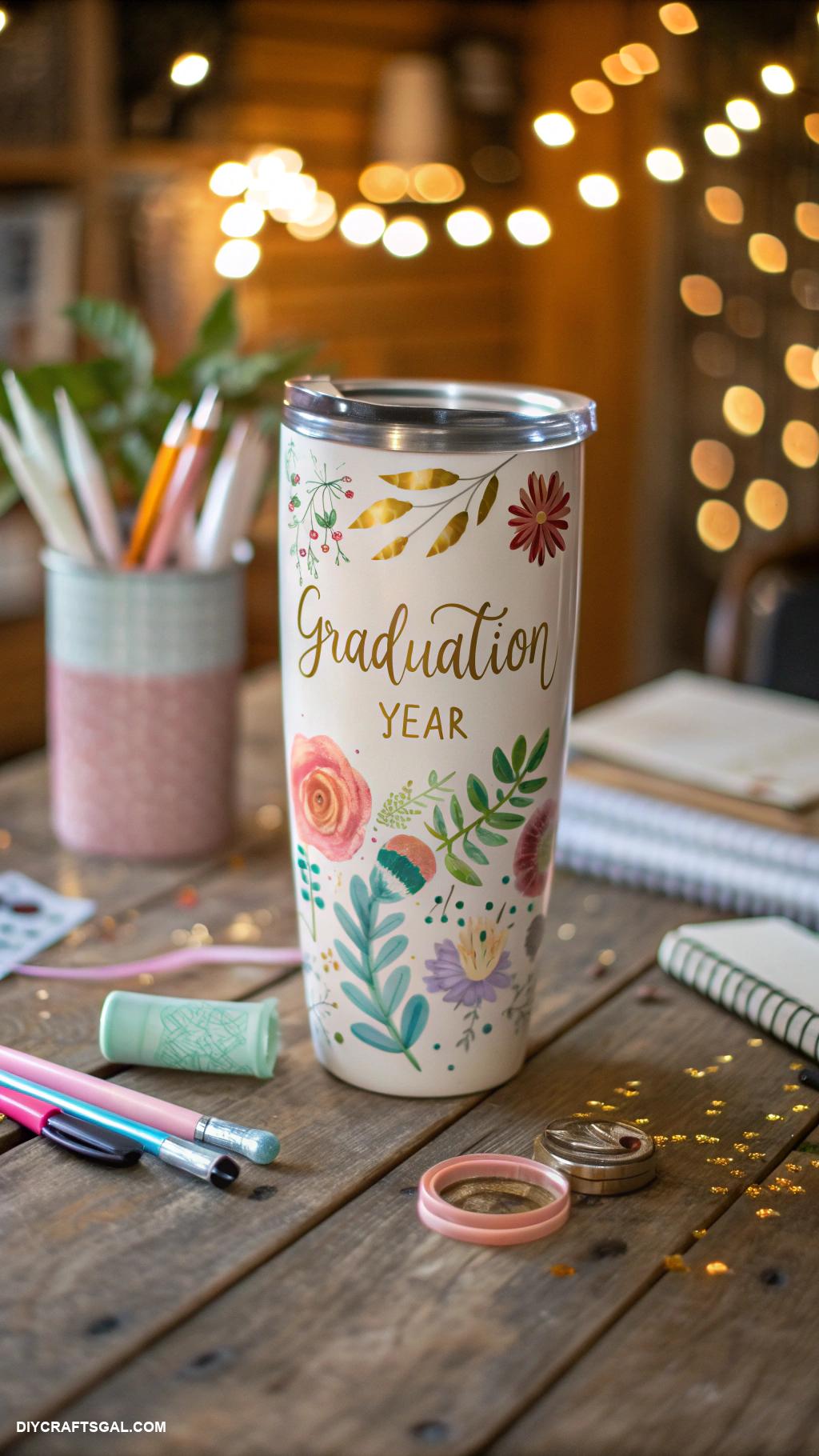 diy graduation gifts Personalized tumbler with graduation year