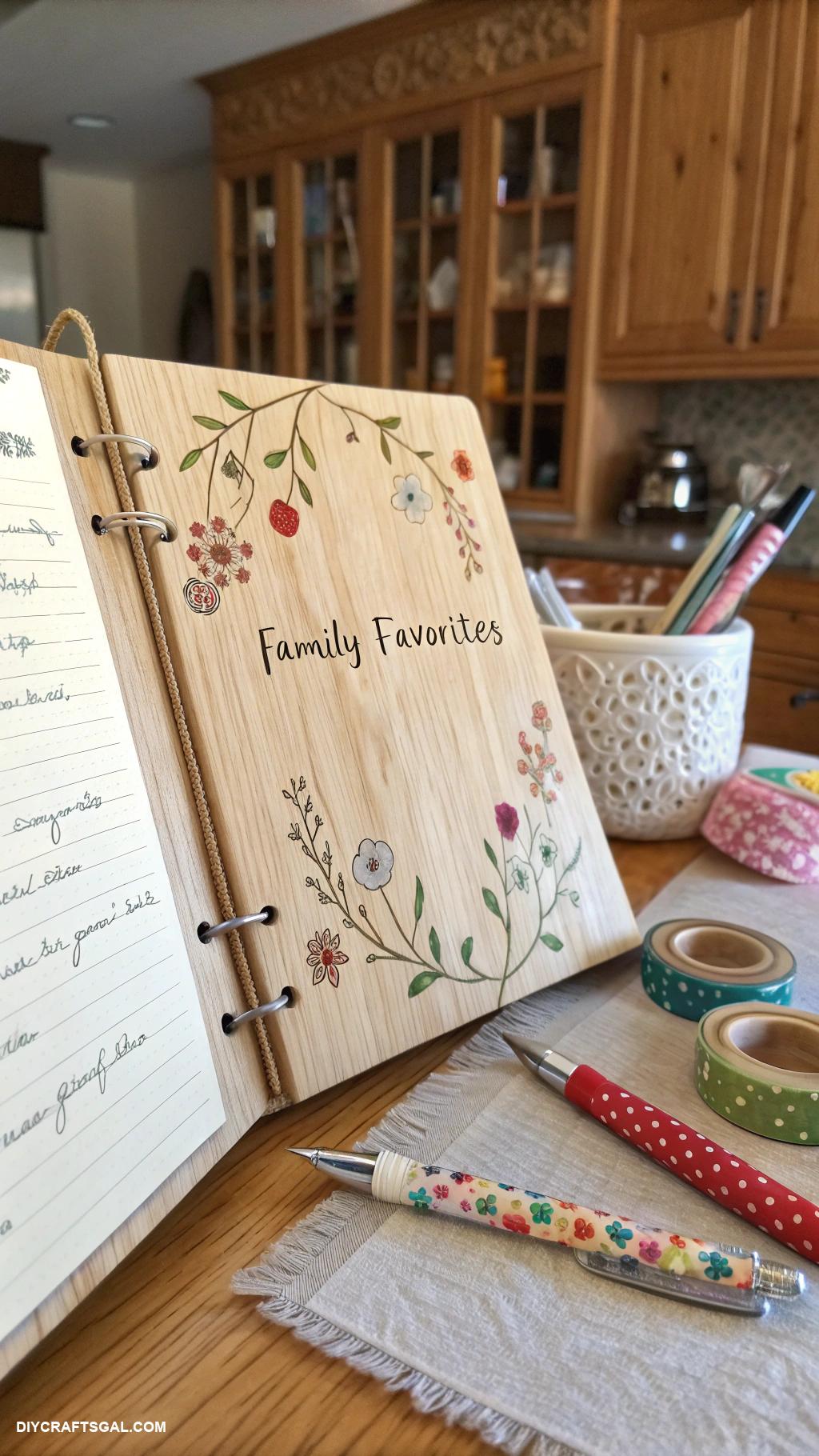 diy mothers day gift ideas Personalized recipe book with family favorites