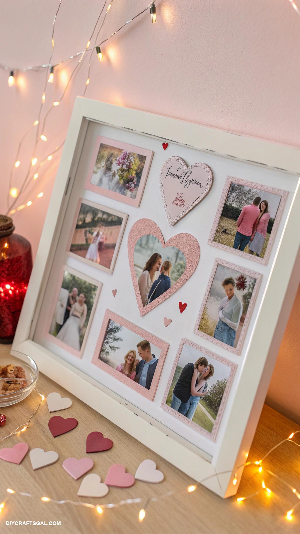 diy valentines day home decor Framed photo collage of cherished memories