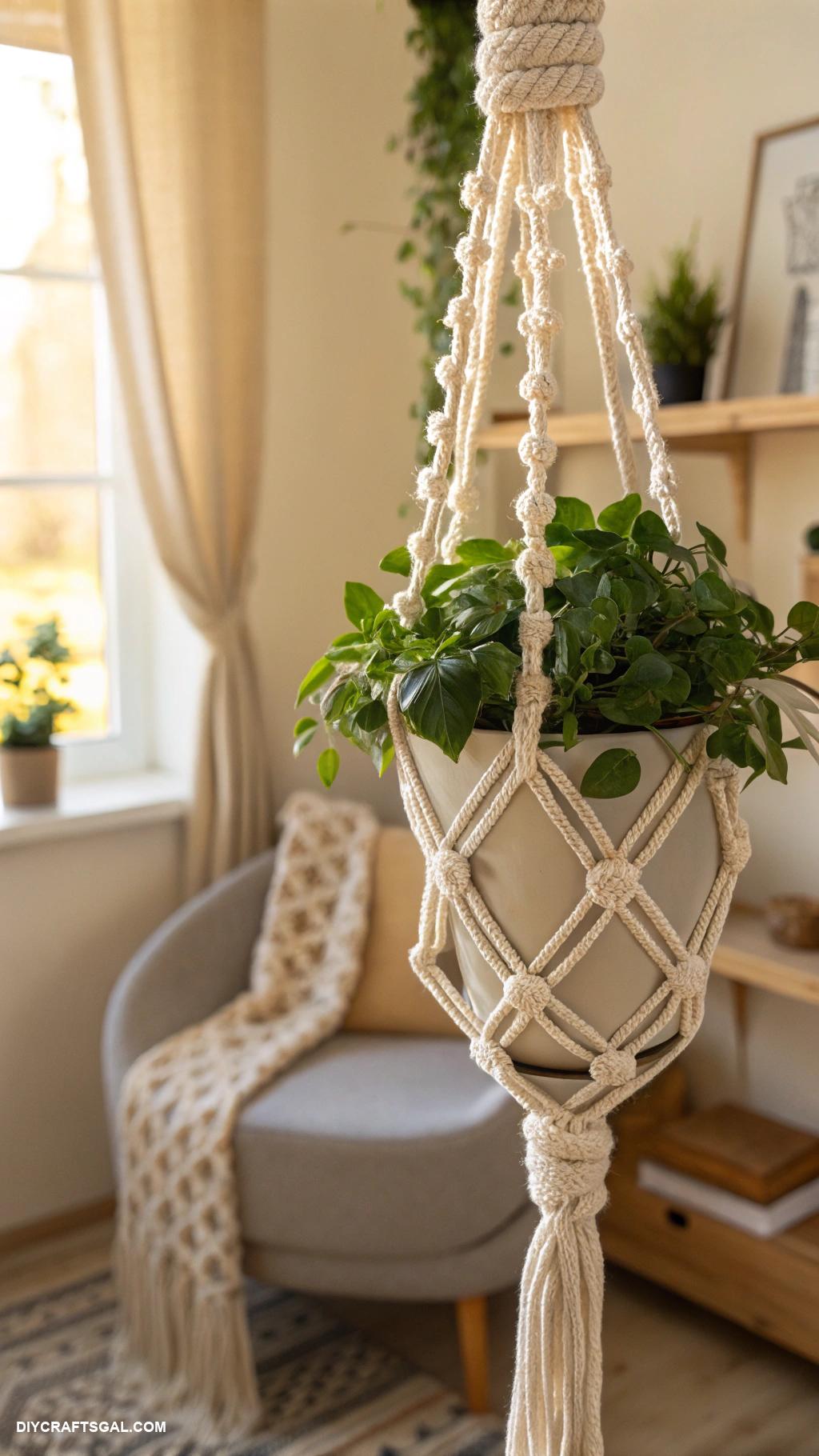 diy wedding gifts Handmade macrame plant holder for home decor