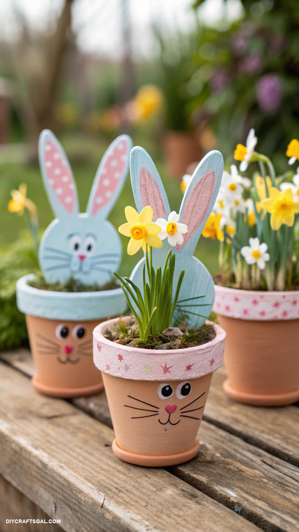 easy easter crafts Craft adorable mini flower pot bunnies