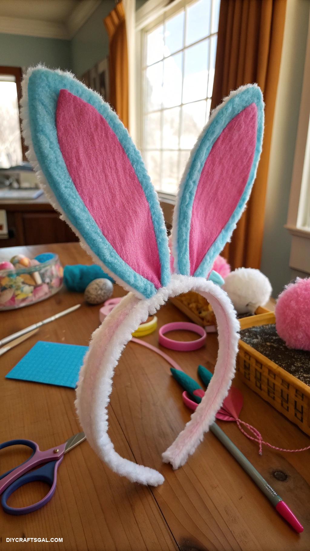 easy easter crafts Create bunny headbands with felt and cotton