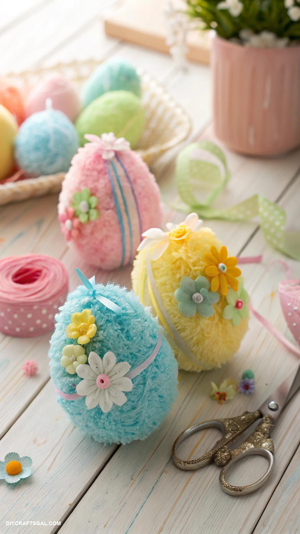 easy easter crafts Create pom pom Easter egg ornaments