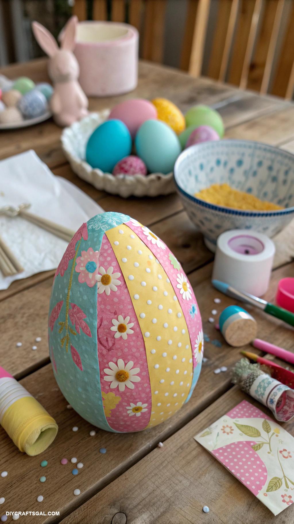 easy easter crafts Make a colorful paper mychy egg