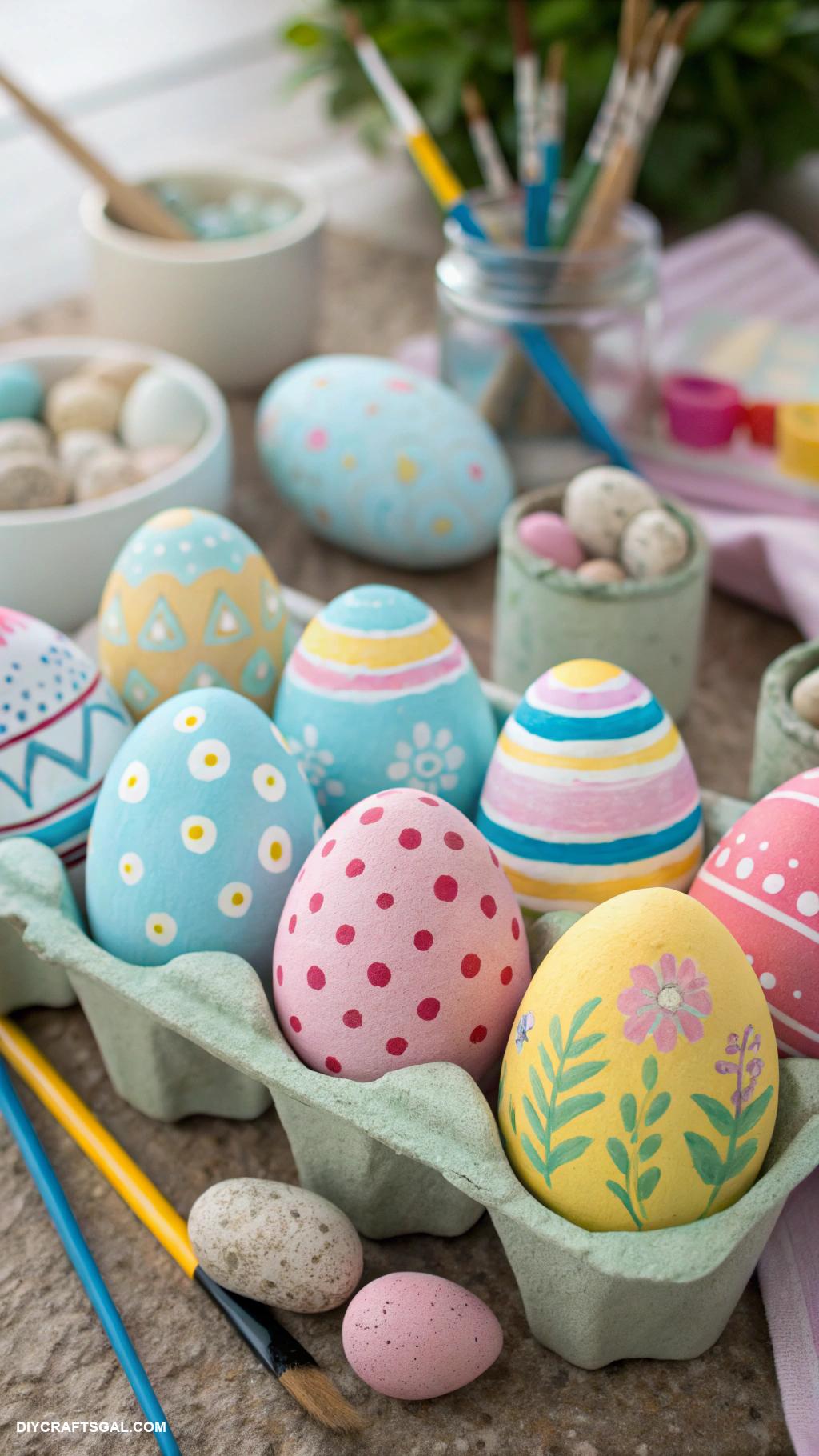easy easter crafts Paint stones to resemble Easter eggs