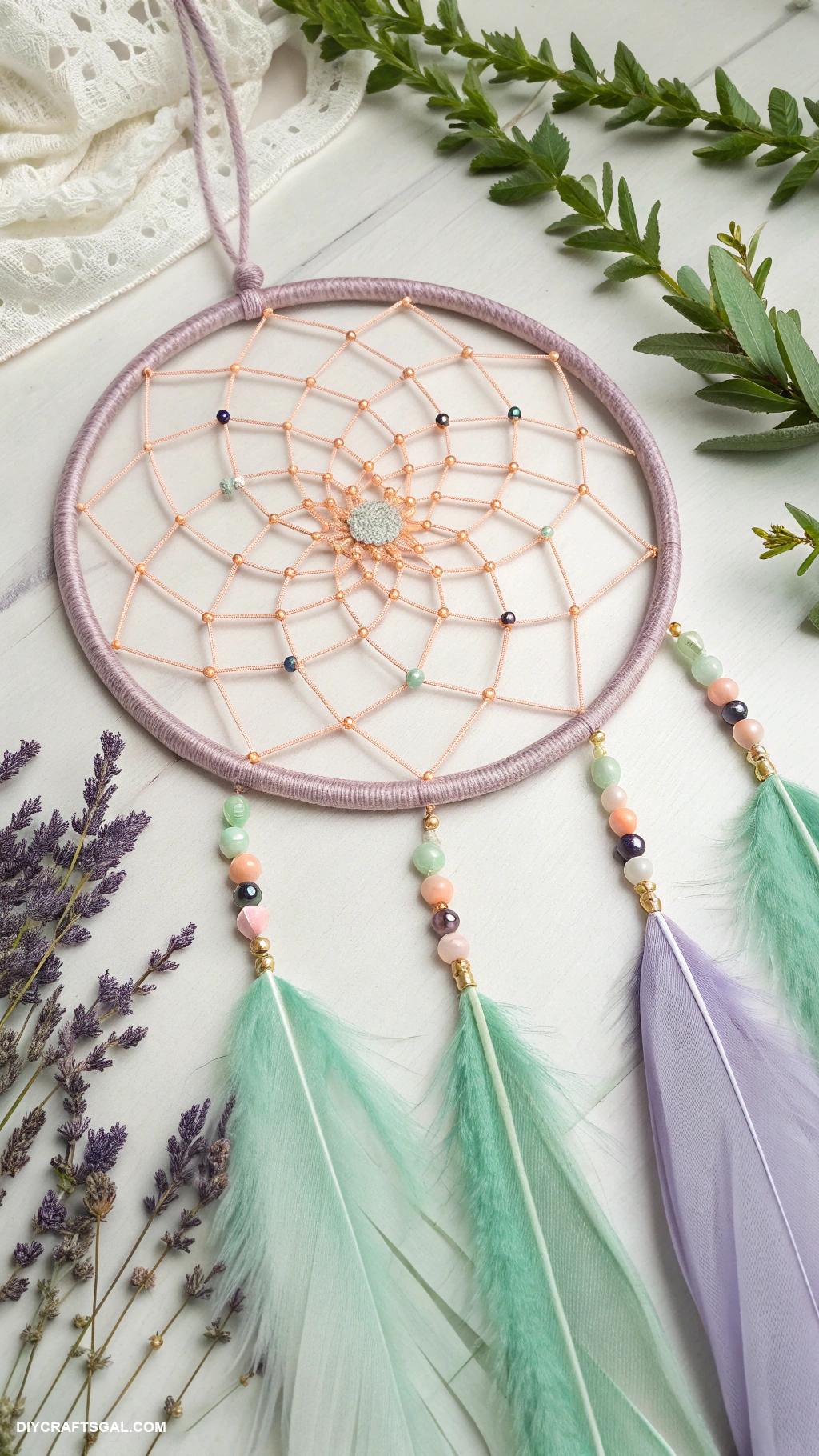 embroidery hoop art ideas Dreamcatcher elements within the hoop