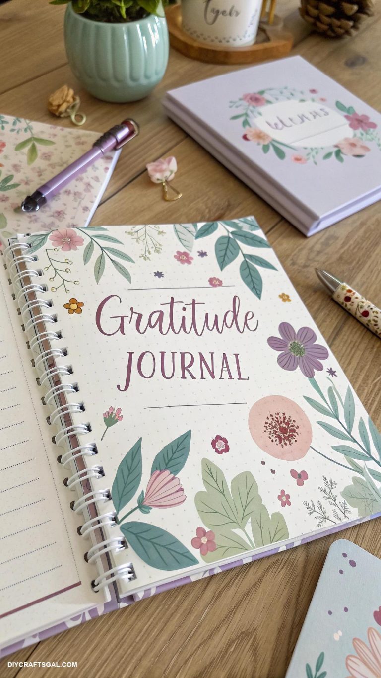 gratitude journal layout Fold out pages for extra entries