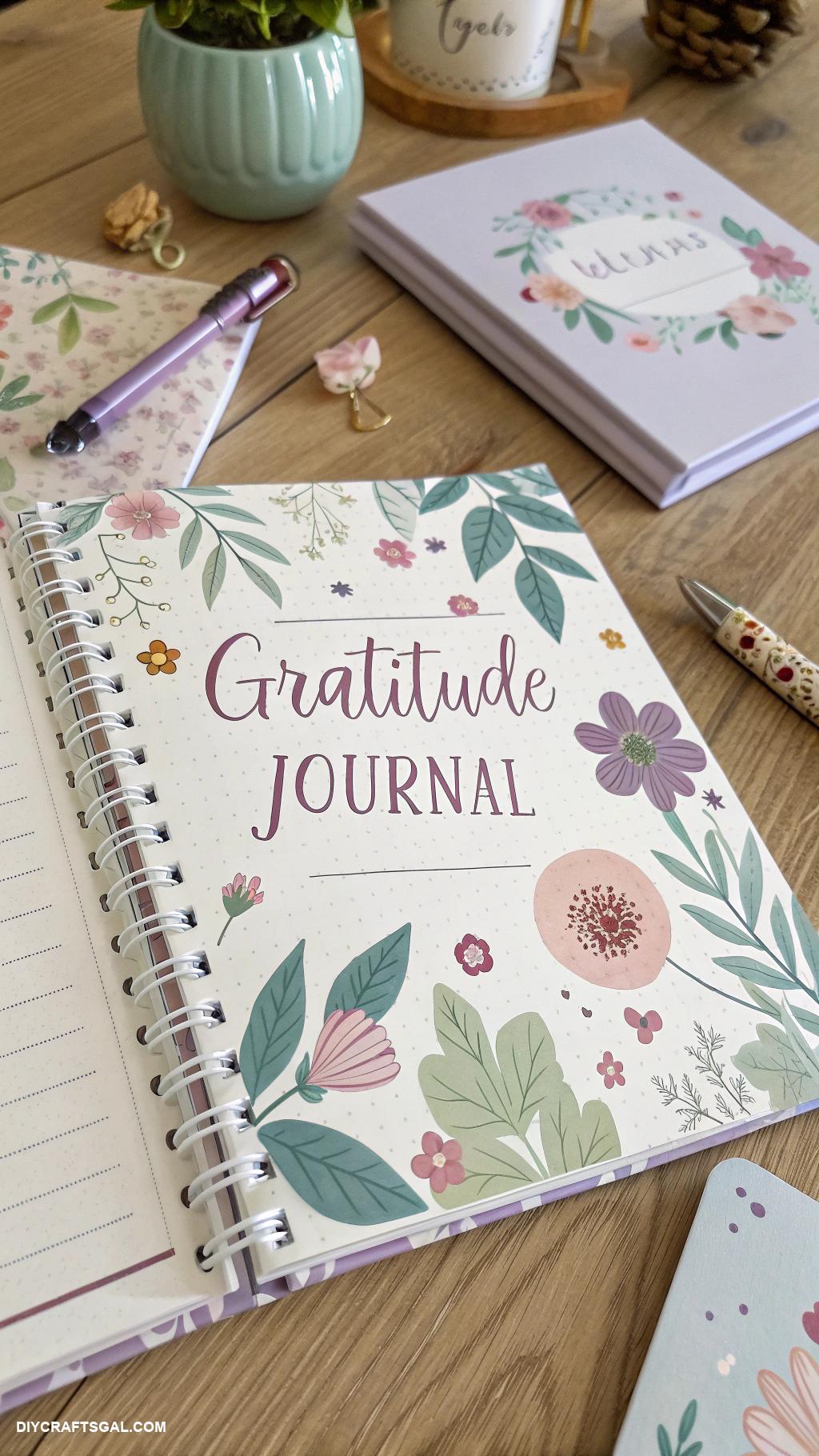gratitude journal layout Fold out pages for extra entries