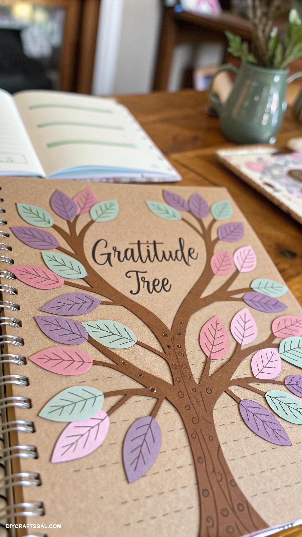 gratitude journal layout Gratitude tree with leaf shaped notes