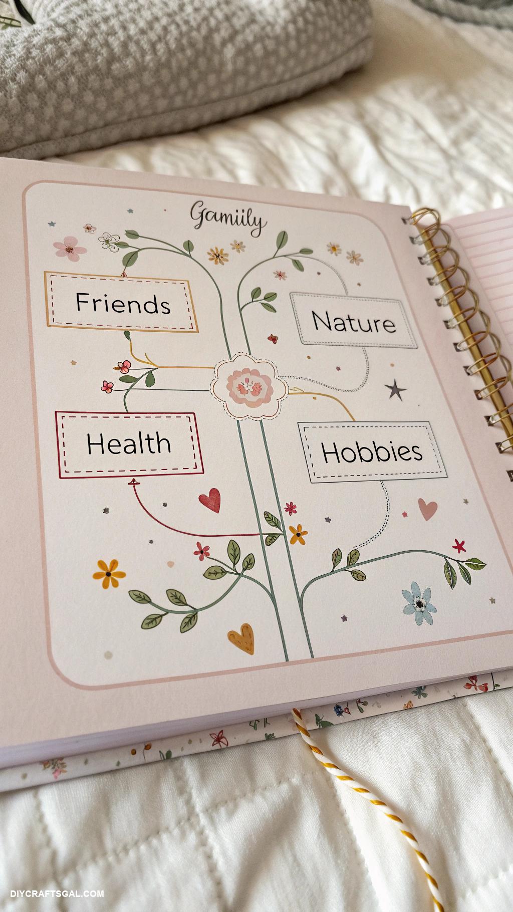 gratitude journal layout Mind map for gratitude connections