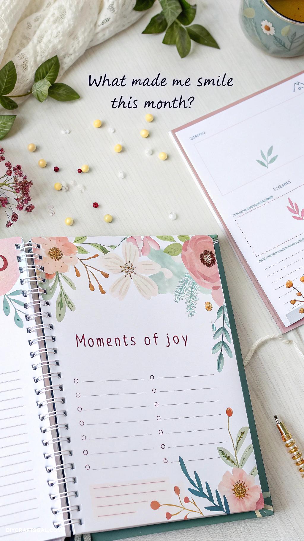 gratitude journal layout Monthly themes with decorative borders