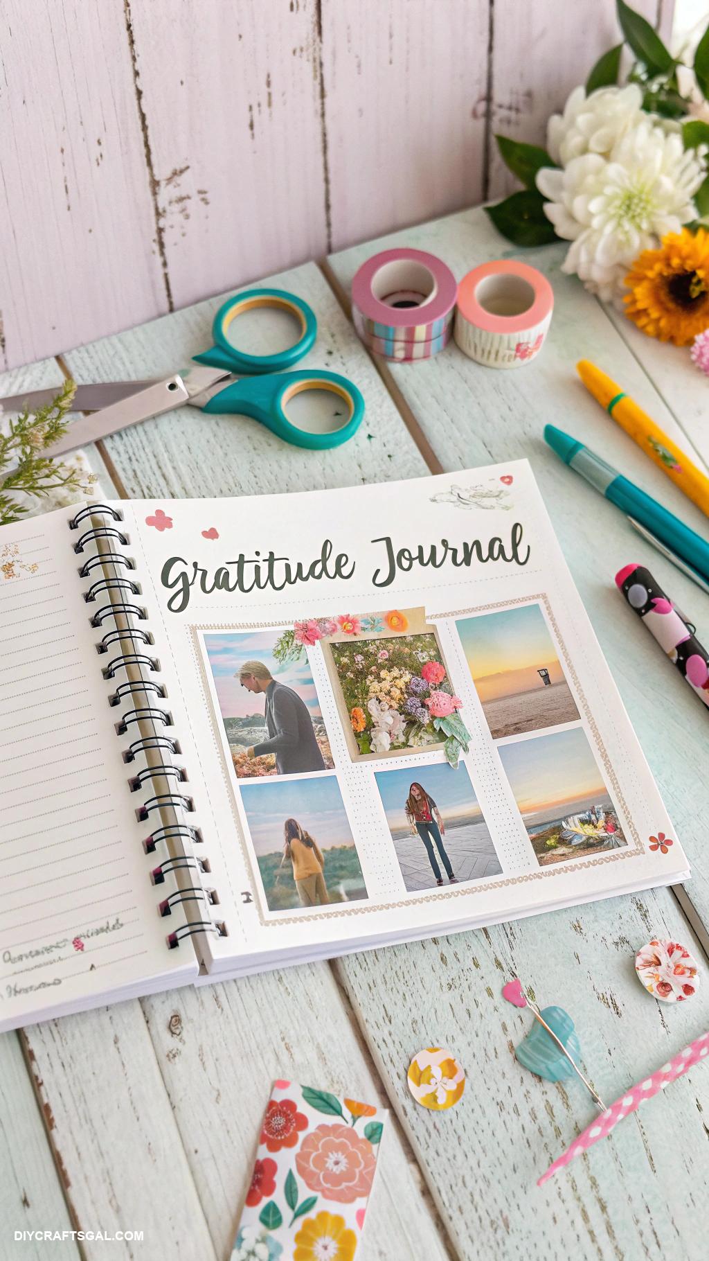 gratitude journal layout Weekly highlight collage with photos