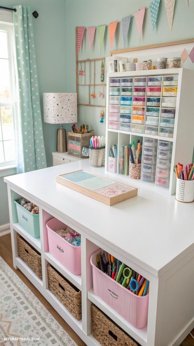 hobby room ideas Multi functional crafting table with storage