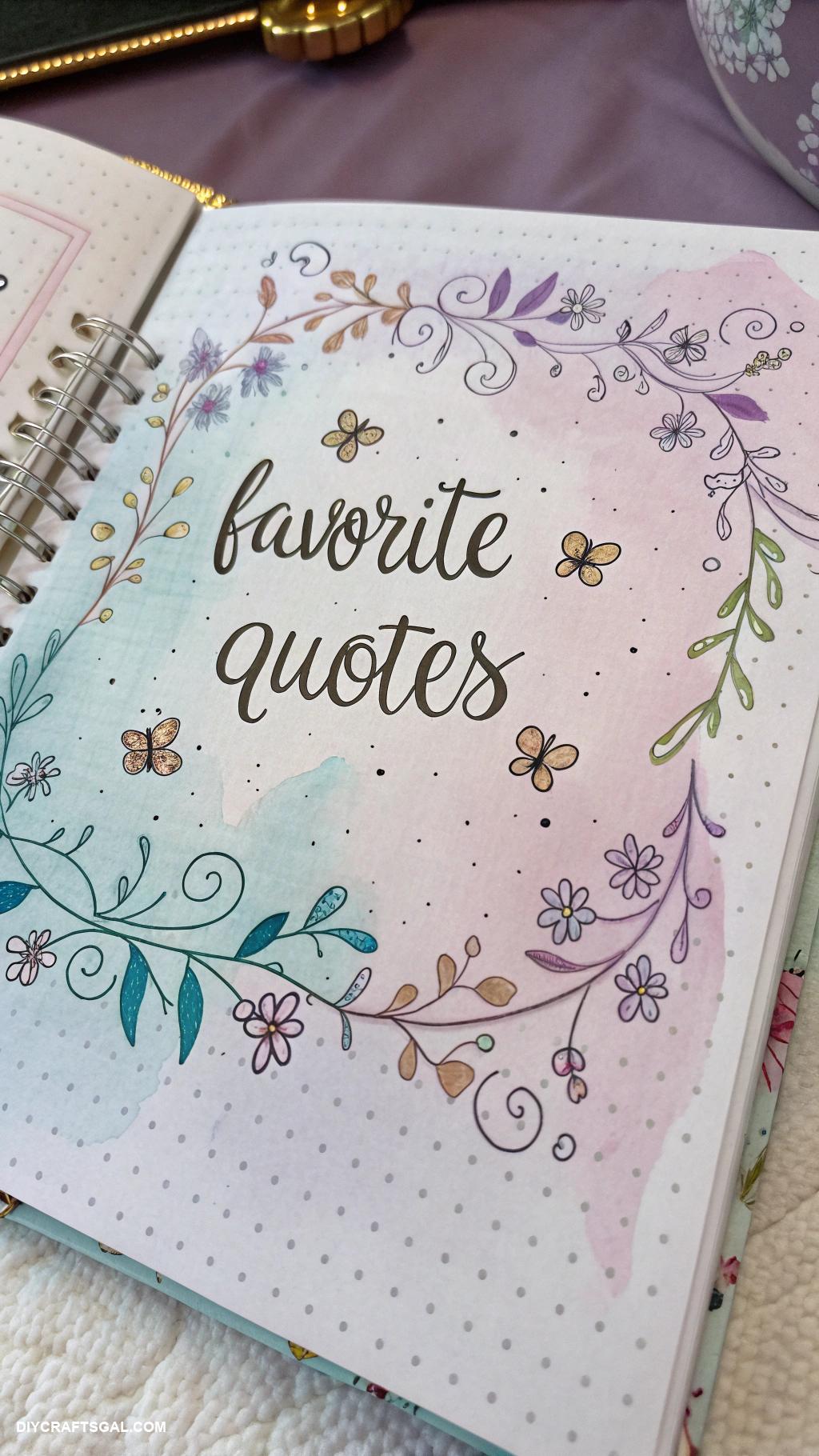 journal page inspo Favorite quotes with decorative borders