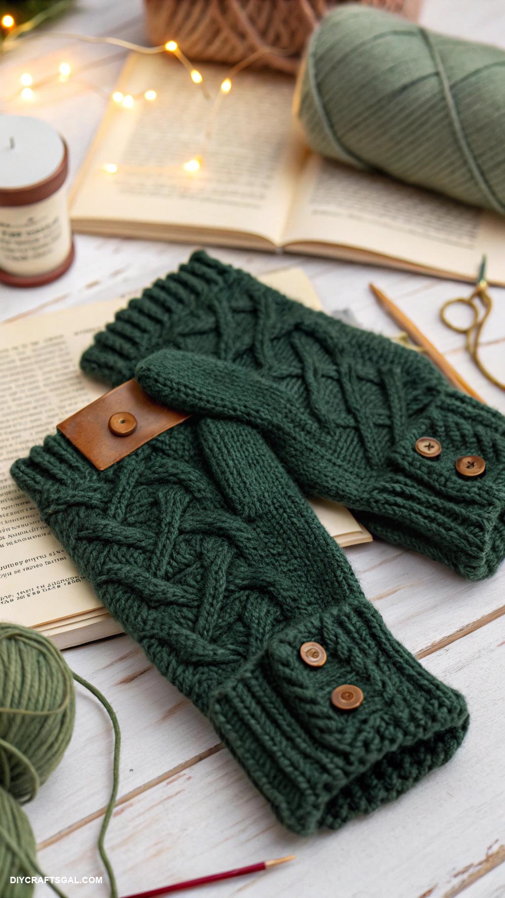 knitted gloves Gloves with pockets for hand warmers