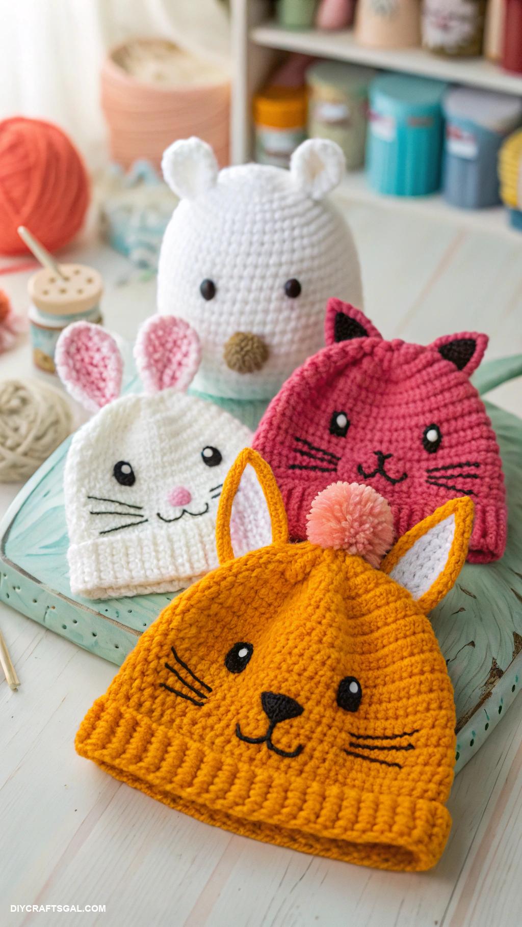 knitted hat ideas Animal shaped beanies for kids and adults