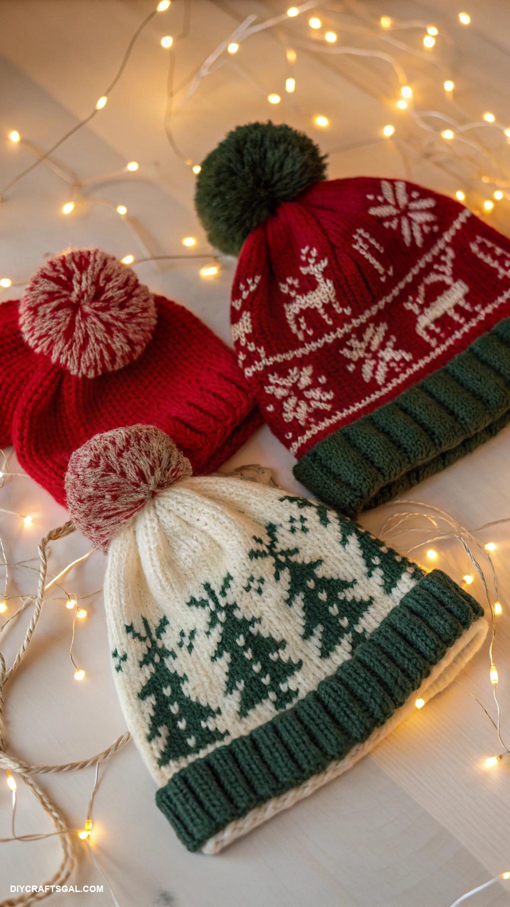 knitted hat ideas Incorporate lights into festive knit hats