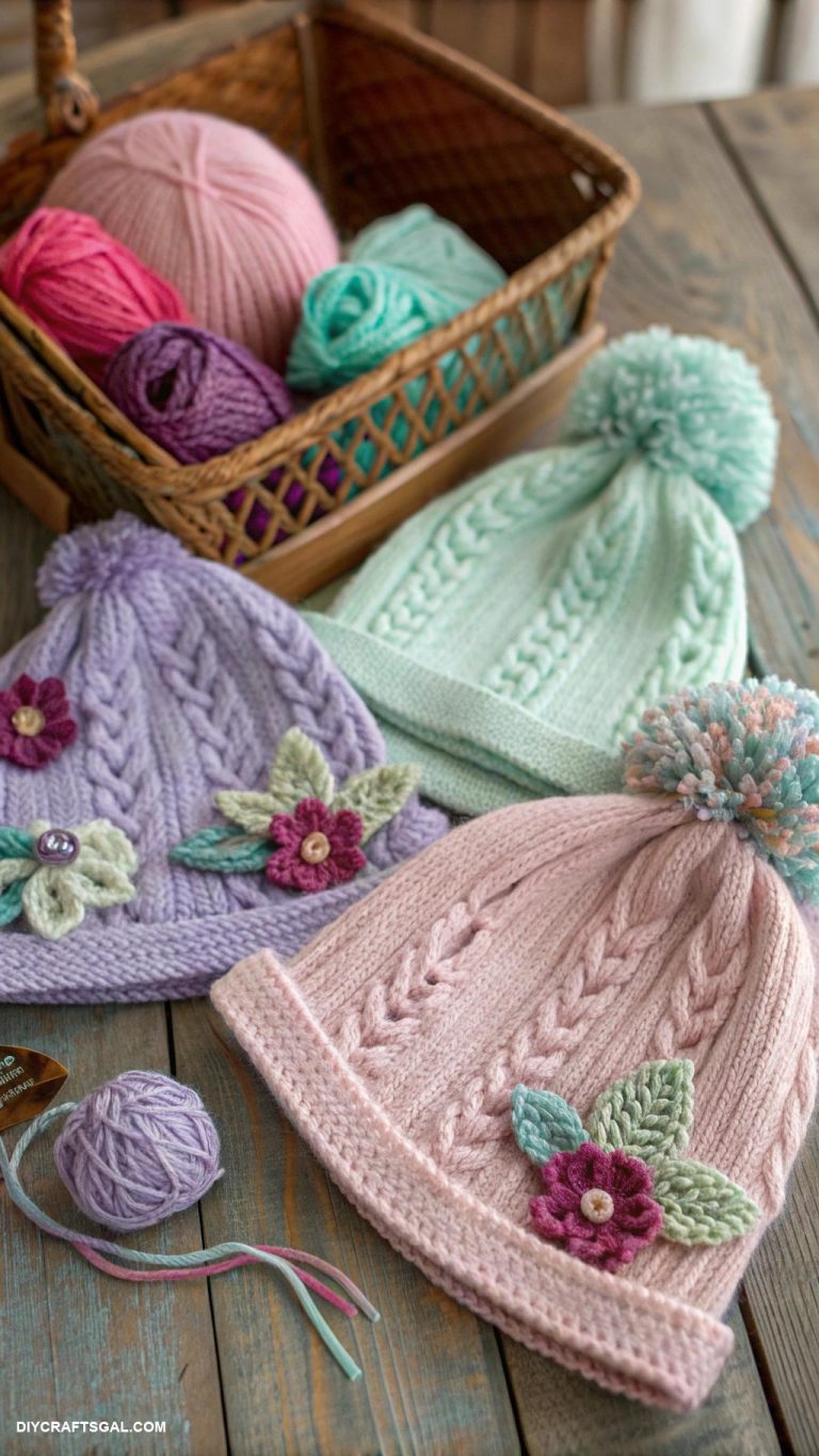 knitted hat ideas Knit hats with oversized brims for style