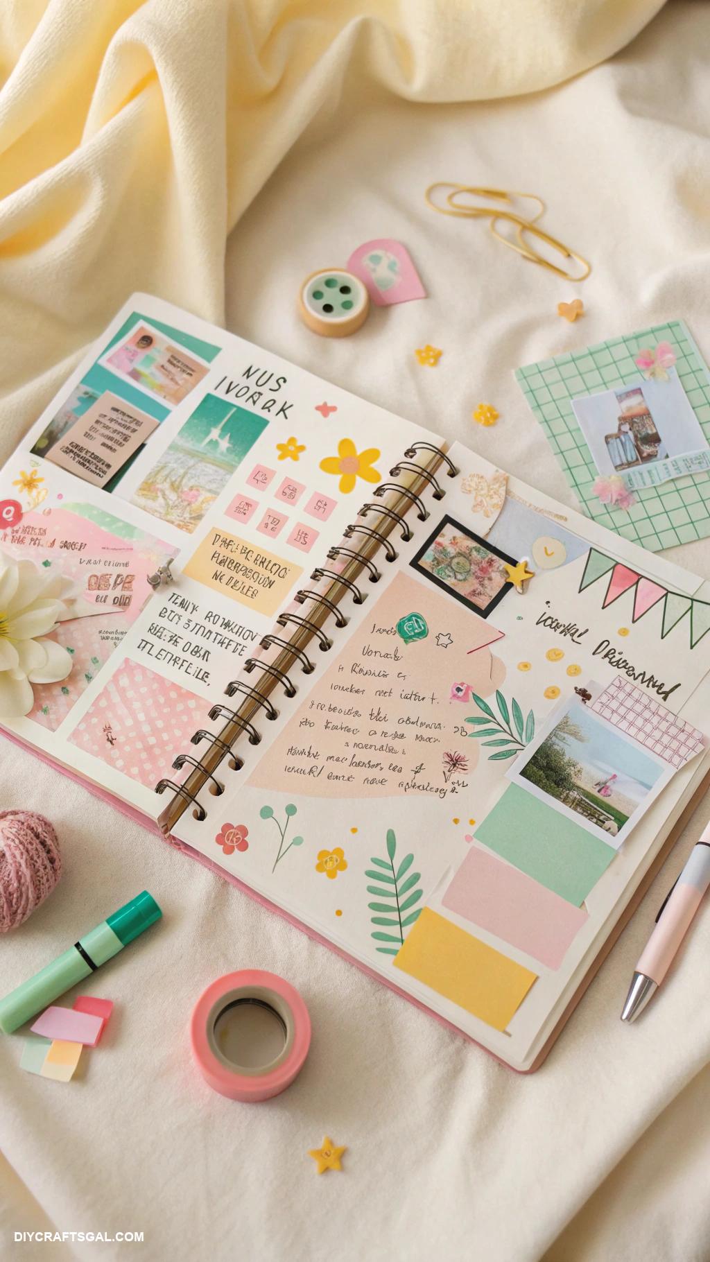 messy journal aesthetic Mood board style with magazine clippings