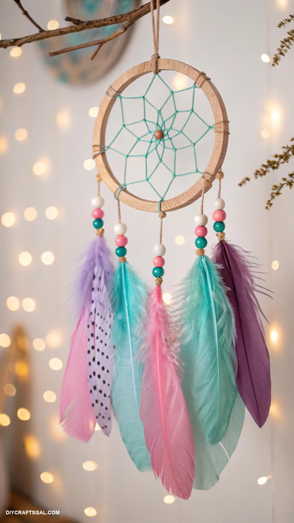 monthly journal cover ideas Dreamcatcher with colorful feathers