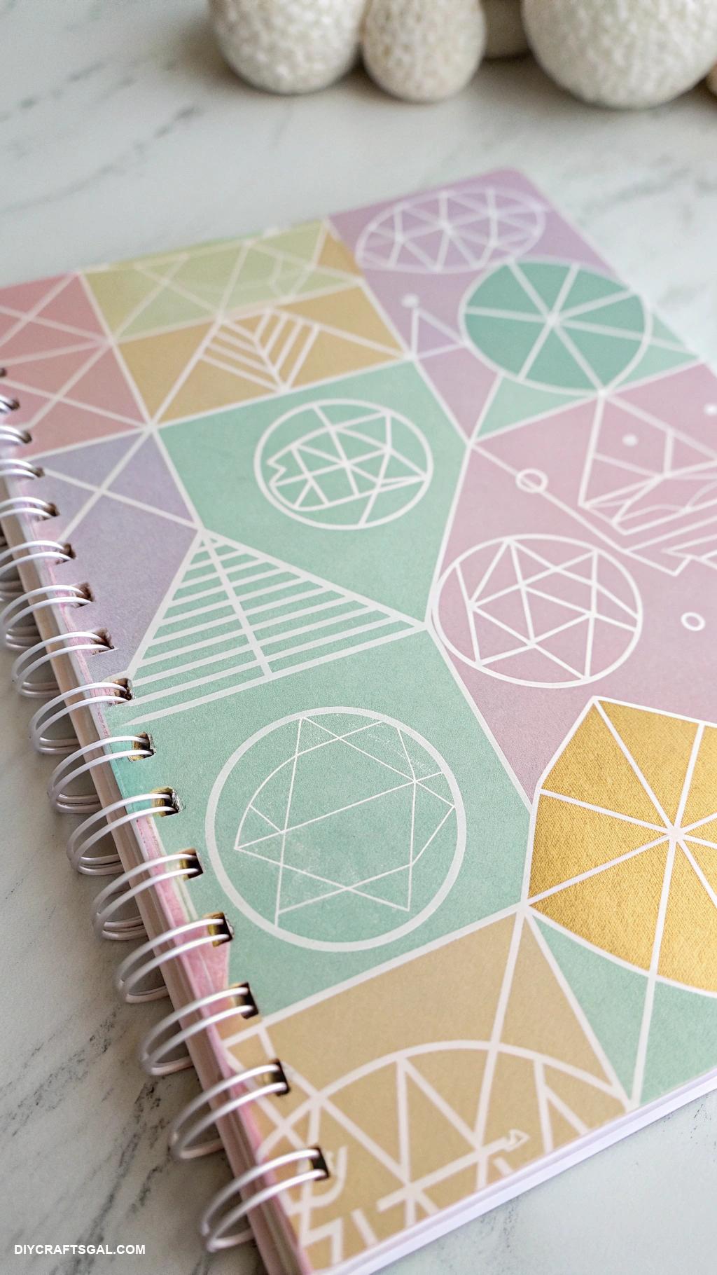 monthly journal cover ideas Geometric shapes with pastel colors