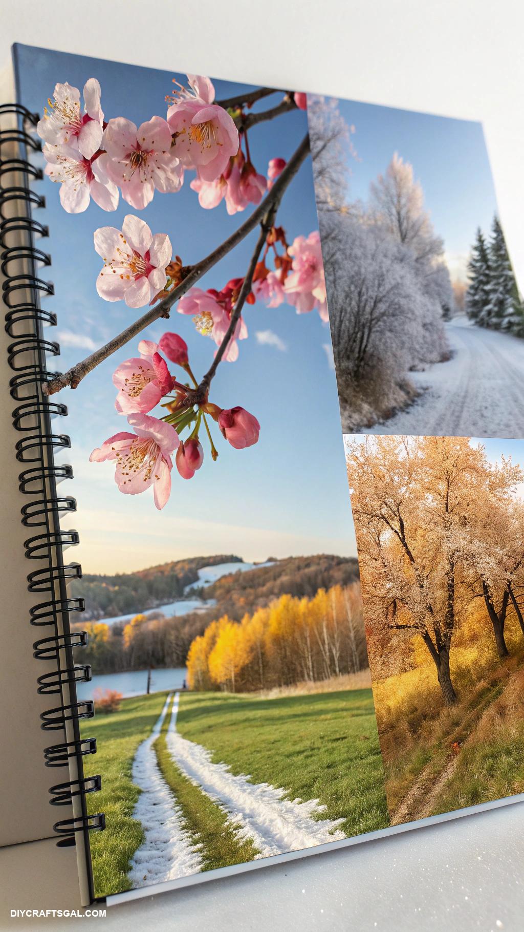 monthly journal cover ideas Seasonal landscape photography montage