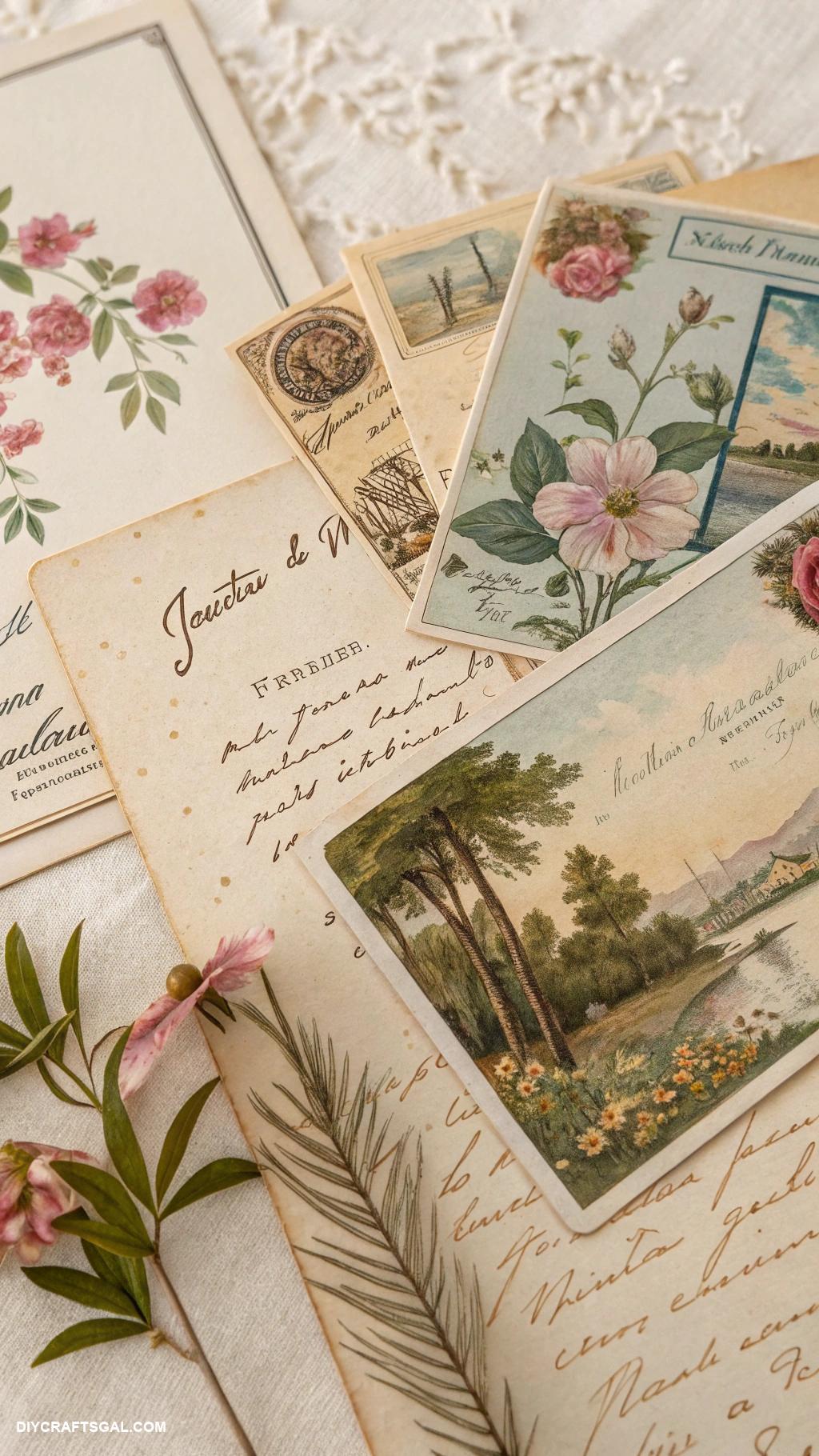 monthly journal cover ideas Vintage postcard collage design