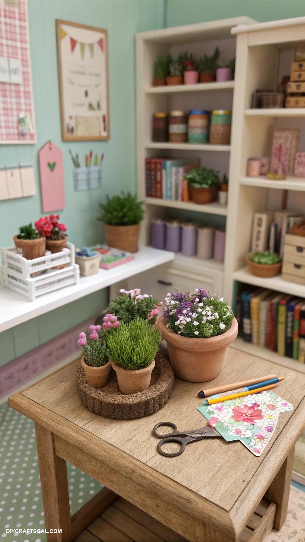 office craft room combo Miniature gardening corner for relaxation