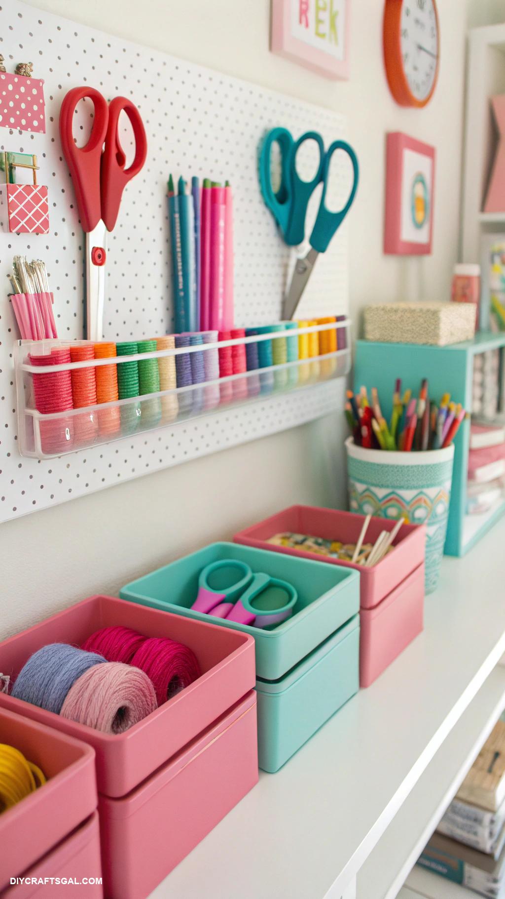 organizing kids craft supplies Magnetic strips for managing scissors and tools