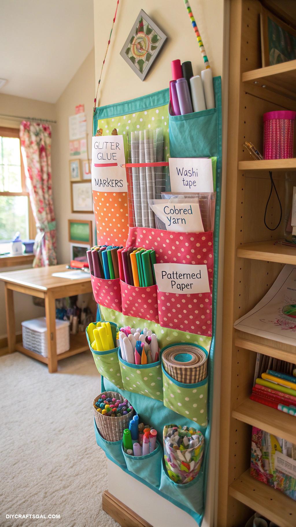 organizing kids craft supplies Repurposed shoe organizers for art supplies