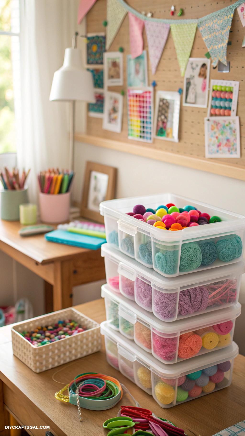 organizing kids craft supplies Stackable bins for colorful storage solutions