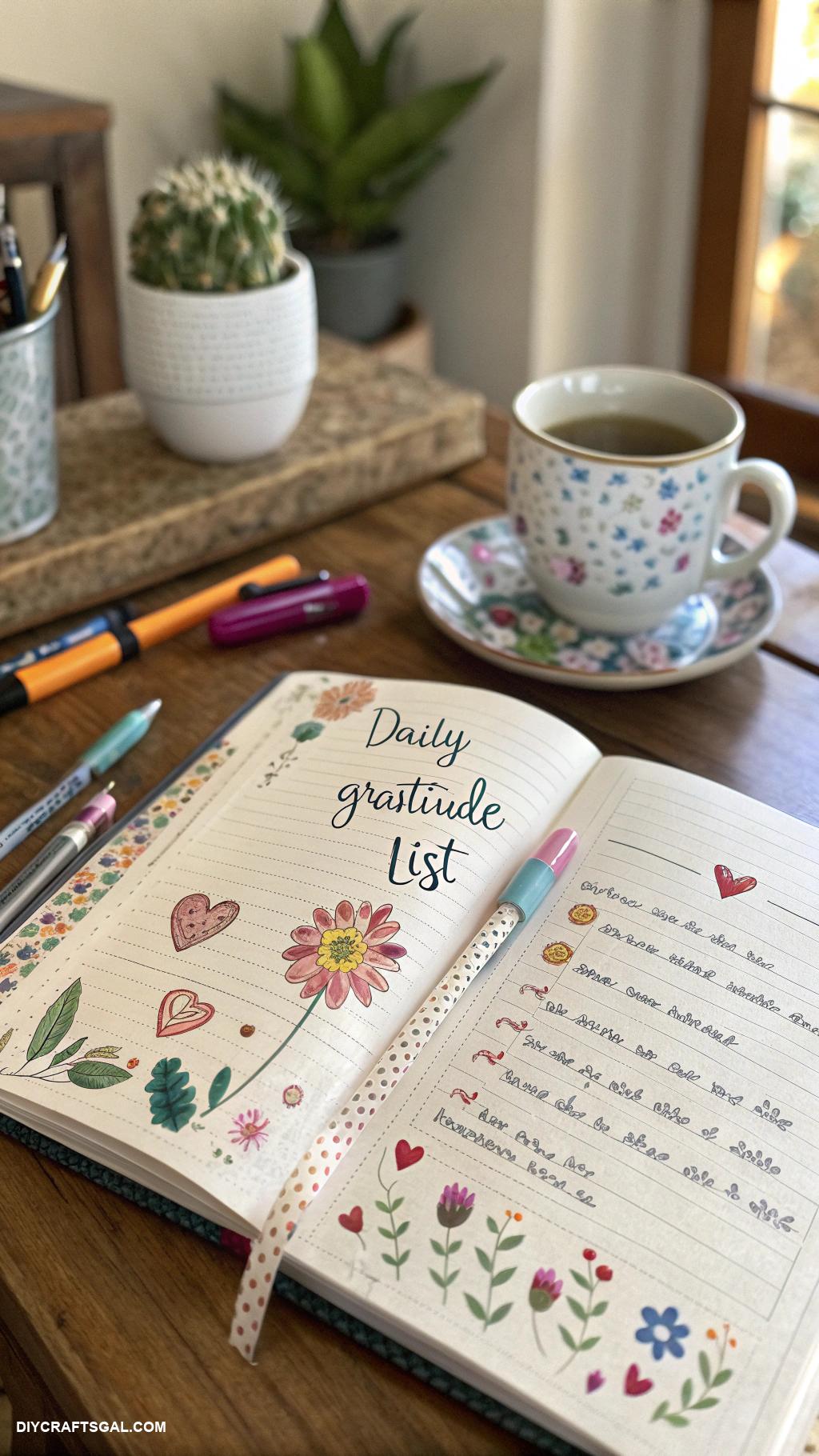 personal diary ideas Create a daily gratitude list section