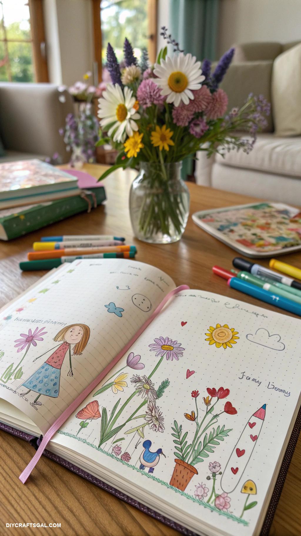 personal diary ideas Incorporate art from children or family