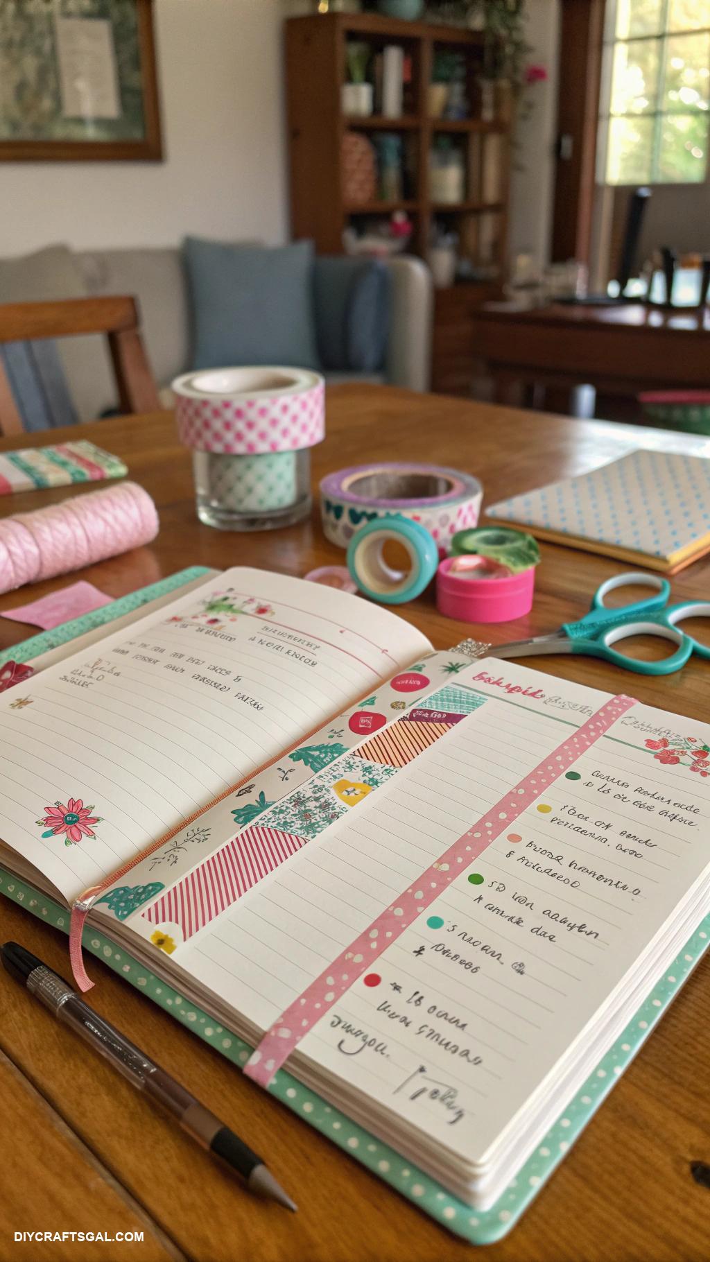 personal diary ideas Use washi tape for vibrant borders