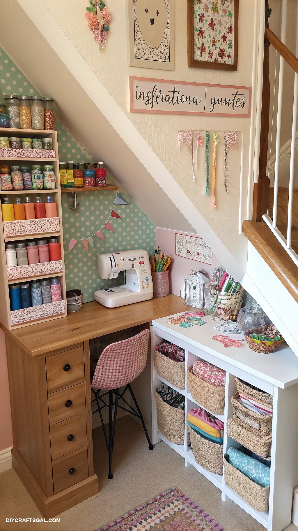 small craft rooms Under stair craft nook for hidden charm