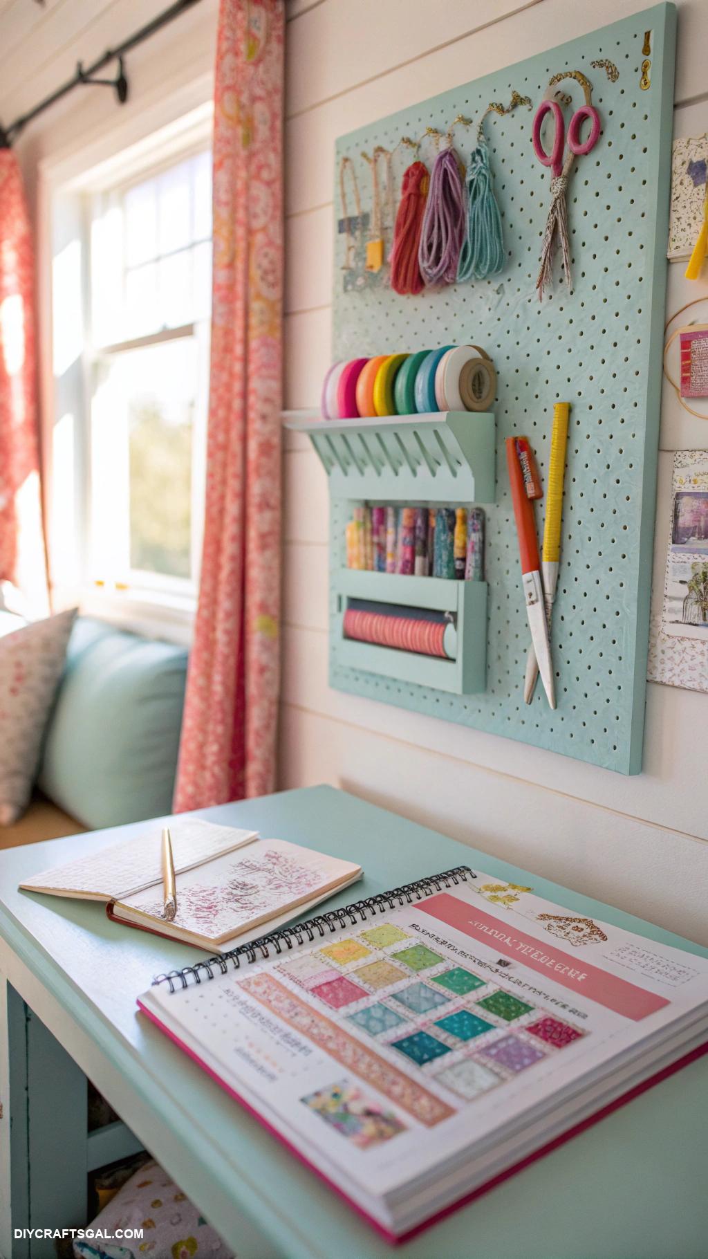 small craft rooms Wall mounted pegboard for organized tools